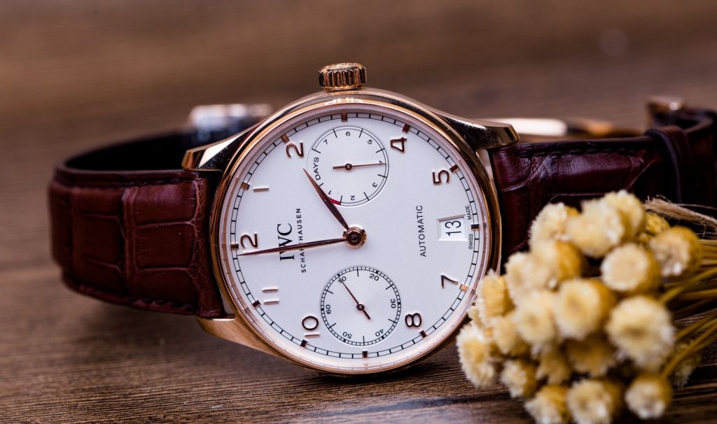 IWC Portuguese Replica Watches With Brown Crocodile Straps